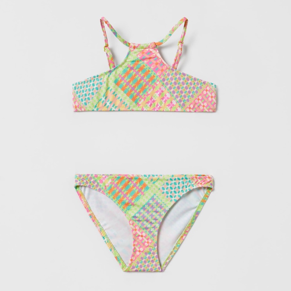 Nwt. Zara Kids Printed Two Piece Bikini Set. Size 9-10.